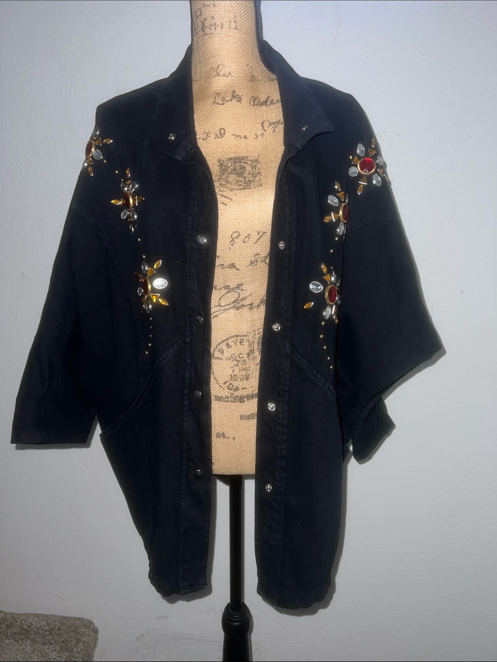 Pado California Embellished Black Denim Jacket
